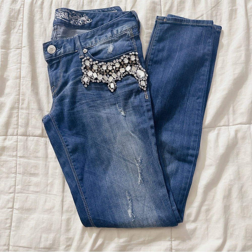 Express jeans with rhinestones